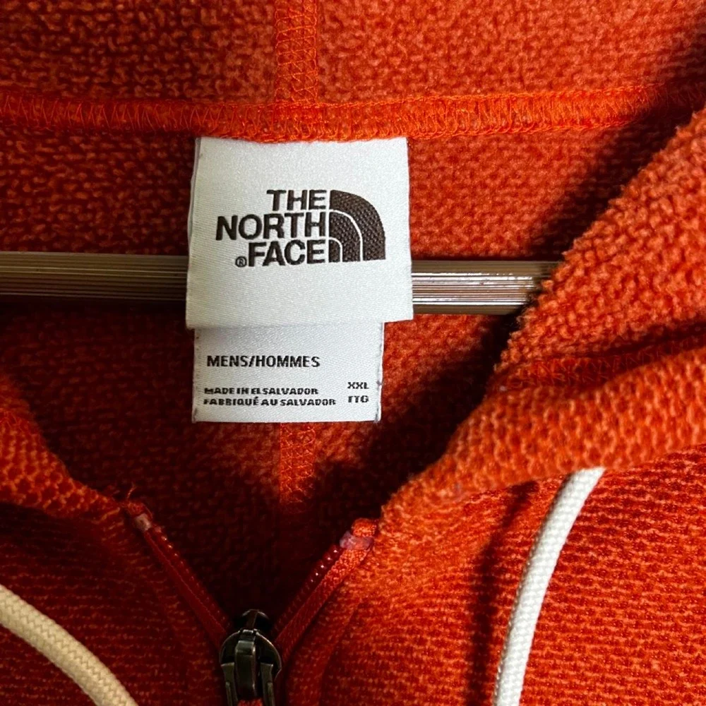 North Face Men's XXL Orange Pullover Hoodie